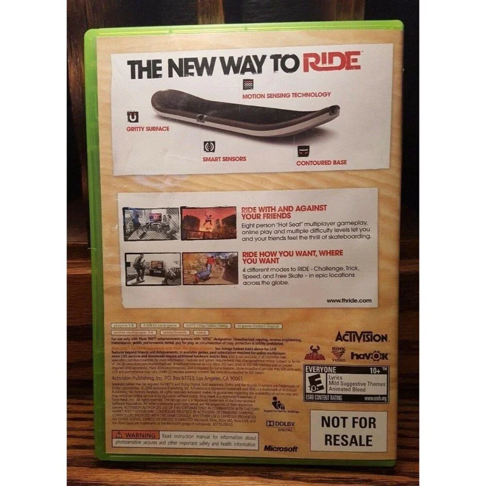 Microsoft X-BOX 360 Live Game Tony Hawk Ride Activision
